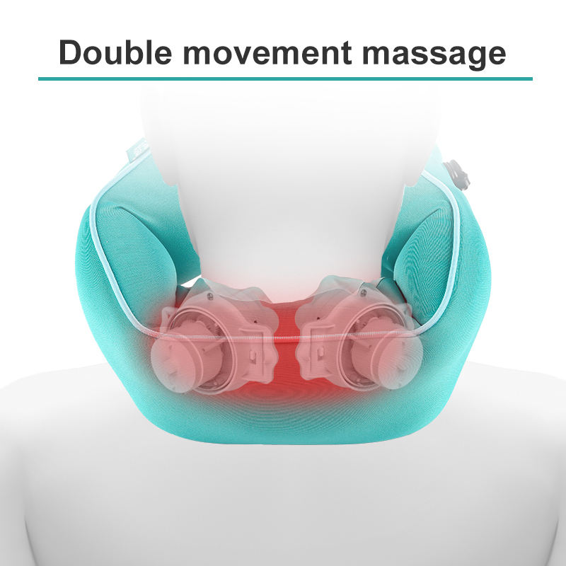 Pressure Inflatable U-Shape Massage Pillow 360° Stronger Support Portable Travel Neck Pillow