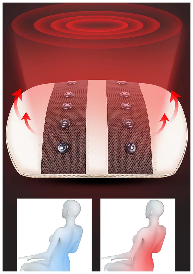 Wholesale Electric Heating Infrared Physiotherapy 3D Kneading Body Neck Pressure Activated Relaxation Customized Color Massager