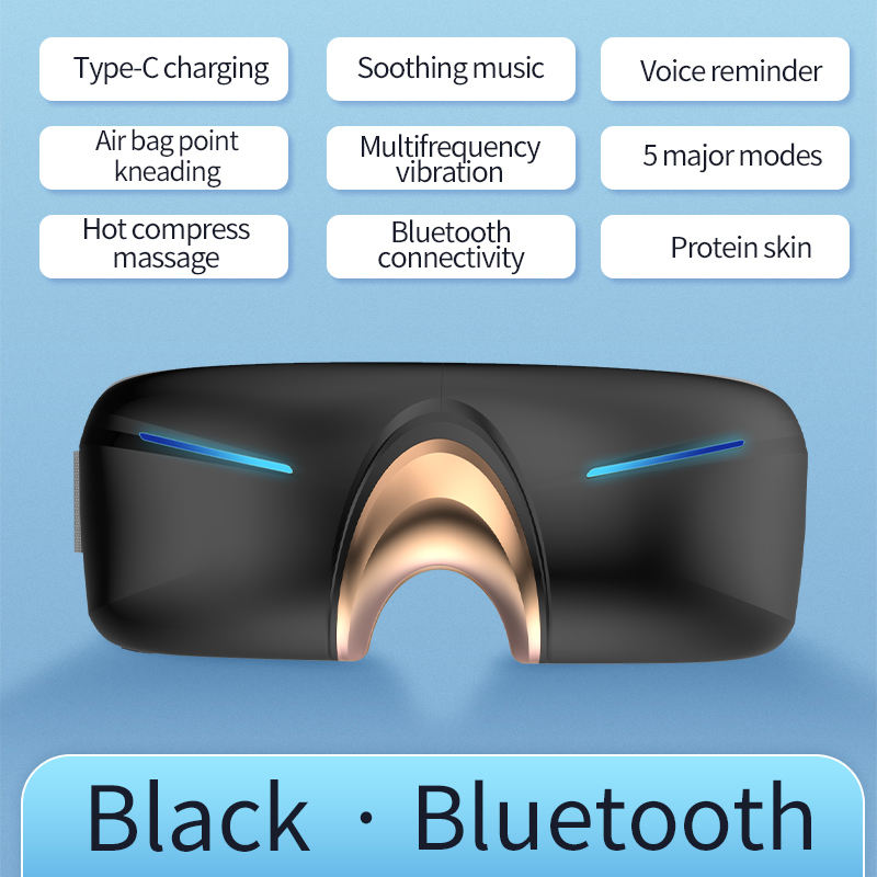 New Air Pressure Heat Therapy Wireless Eye Massager with Vibration and 5 Modes Type-C USB