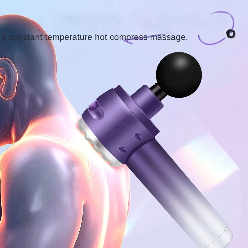 Portable Deep Tissue Massage Gun Cordless Electric Fascia Massager 8 Massage Heads Speed Timing Control for Body Muscle Relief