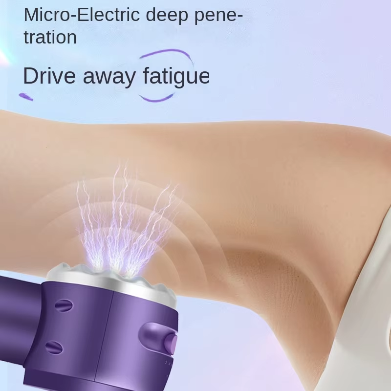 Portable Deep Tissue Massage Gun Cordless Electric Fascia Massager 8 Massage Heads Speed Timing Control for Body Muscle Relief