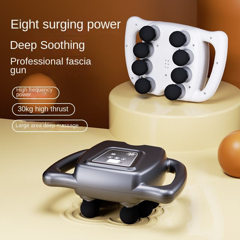 Rechargeable 8-Head Full-body Electric Massage Gun Timing Control Low Noise Design 4-6 Hour Battery for Home Gym Fitness