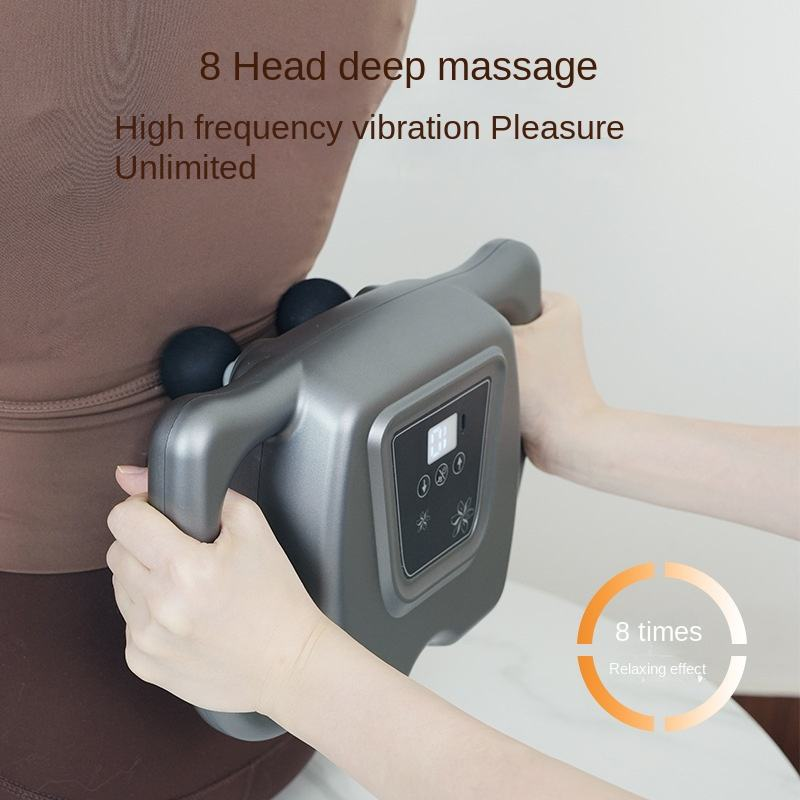 Rechargeable 8-Head Full-body Electric Massage Gun Timing Control Low Noise Design 4-6 Hour Battery for Home Gym Fitness