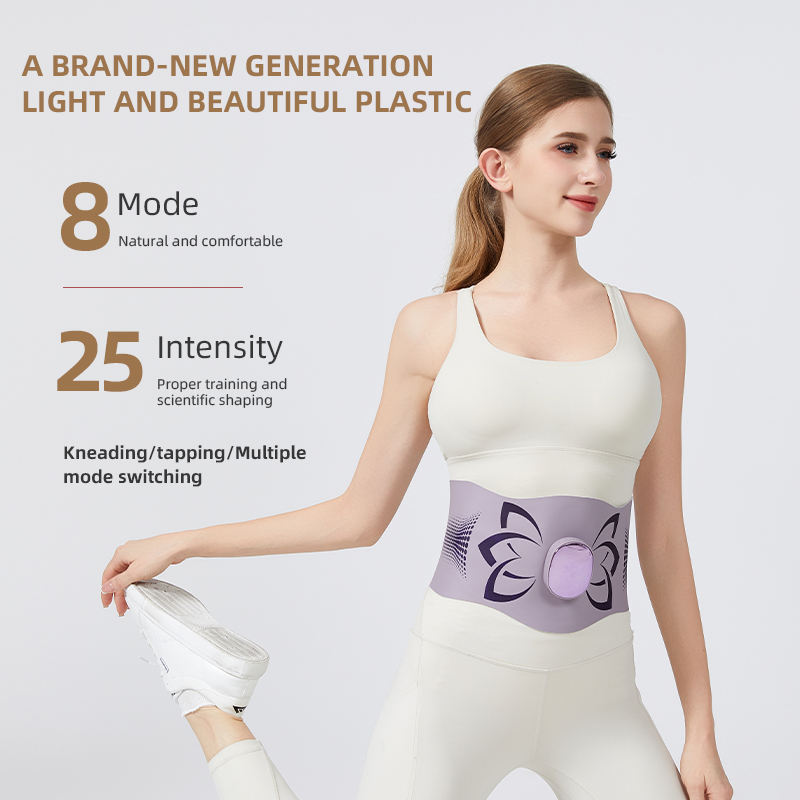 Upgraded Portable Digital Waist Abdomen Massager Hot Compress 9-Level EMS Heat Vibration 25 Electric Settings Timing Control