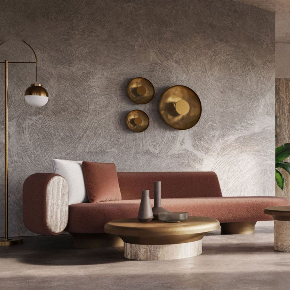 Retro White Teddy Boucle Fabric Luxury Living Room Modern Curved Minimalist Sectional Sofa Set Sponge Genuine Leather Cover