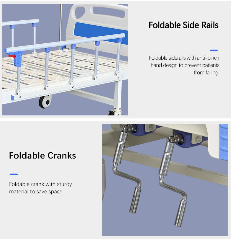 Big Stock Manual 2 Functions Patient Medical Manual Hospital Bed for Hospital and Home