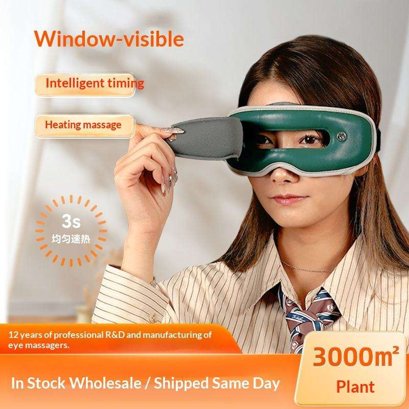 Heated Eye Mask Cordless for Relax Strain Electric Warm Eye Mask with Vibrating Massage for Dark Circles Puffiness Sleep Mask