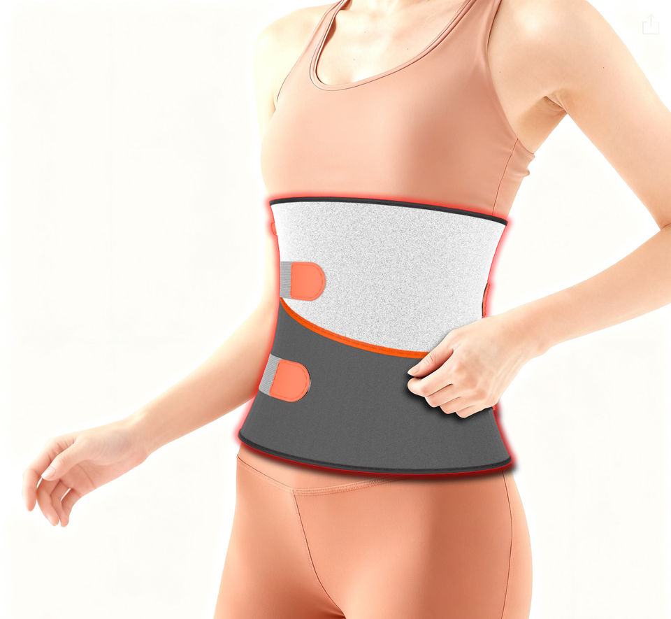 Hot Selling Waist Support Lumbar Brace Red Light Heating Vibration Abdominal Massager Lower Back Massage Belt
