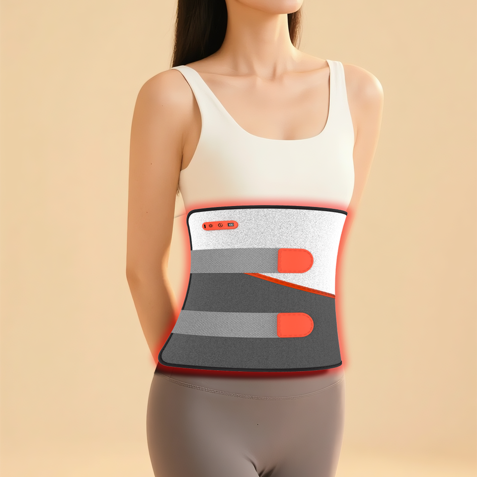 Hot Selling Waist Support Lumbar Brace Red Light Heating Vibration Abdominal Massager Lower Back Massage Belt