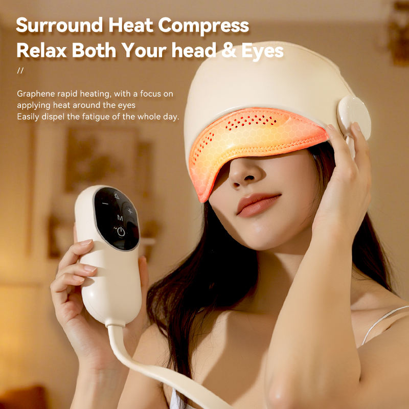 Multi-Zone Airbag Scalp Massager with Heat Therapy & Bluetooth for Travel/Office Stress Relief - Air Cushion Head Massager