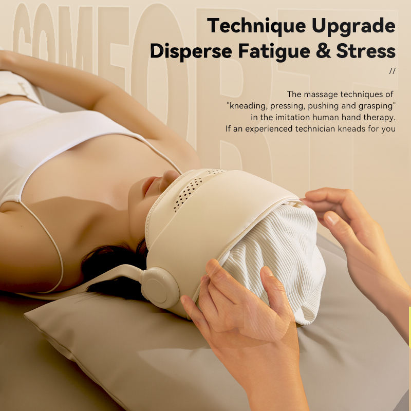 Multi-Zone Airbag Scalp Massager with Heat Therapy & Bluetooth for Travel/Office Stress Relief - Air Cushion Head Massager