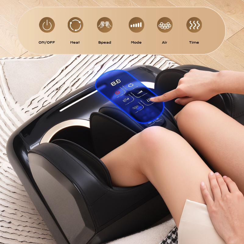 Finger Pressure Foot Massager, Hot air Compression, Efficient Leg Pain Relief, Portable Vibration Home Foot and Leg Massager
