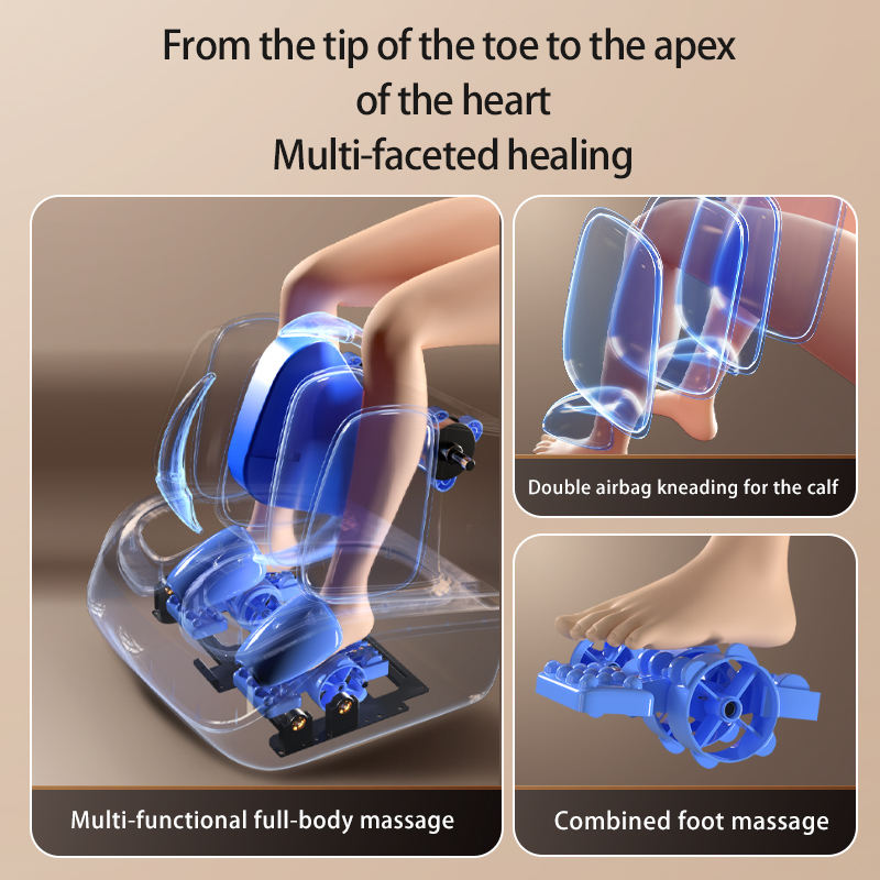 Finger Pressure Foot Massager, Hot air Compression, Efficient Leg Pain Relief, Portable Vibration Home Foot and Leg Massager