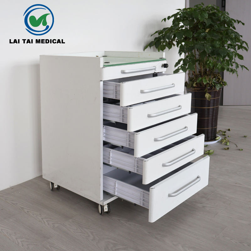 Customized 5 Drawers High Quality Stainless Steel Dental Cabinet Medical Trolley for Clinic and Hospital Use