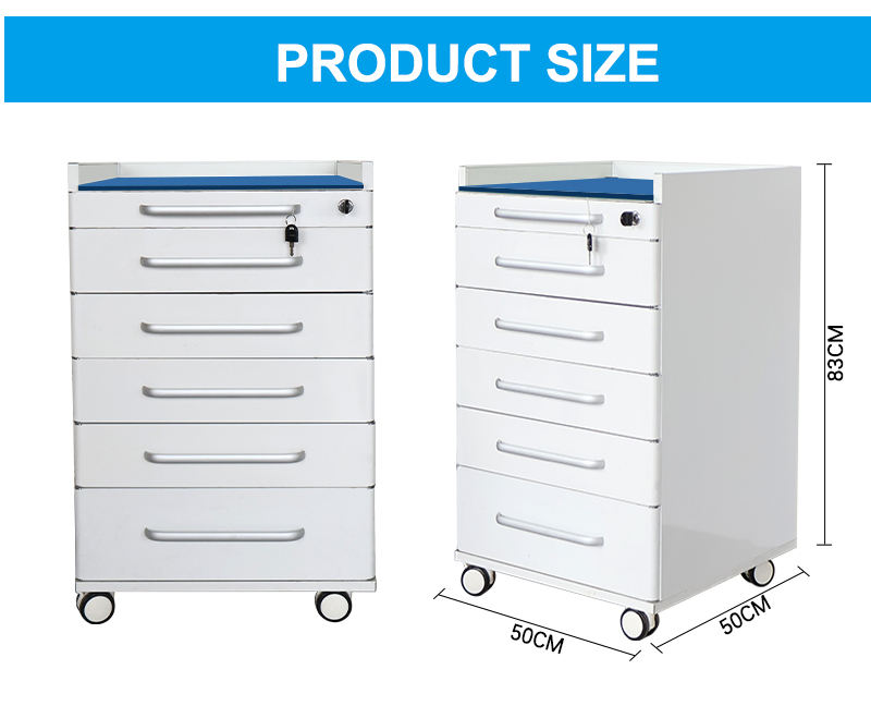 Customized 5 Drawers High Quality Stainless Steel Dental Cabinet Medical Trolley for Clinic and Hospital Use