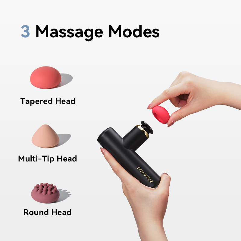 New Arrival Pocket-Sized Deep Tissue Vibration Powerful Fascia Gun Muscle Massage Gun Mini with 3 Massage Heads