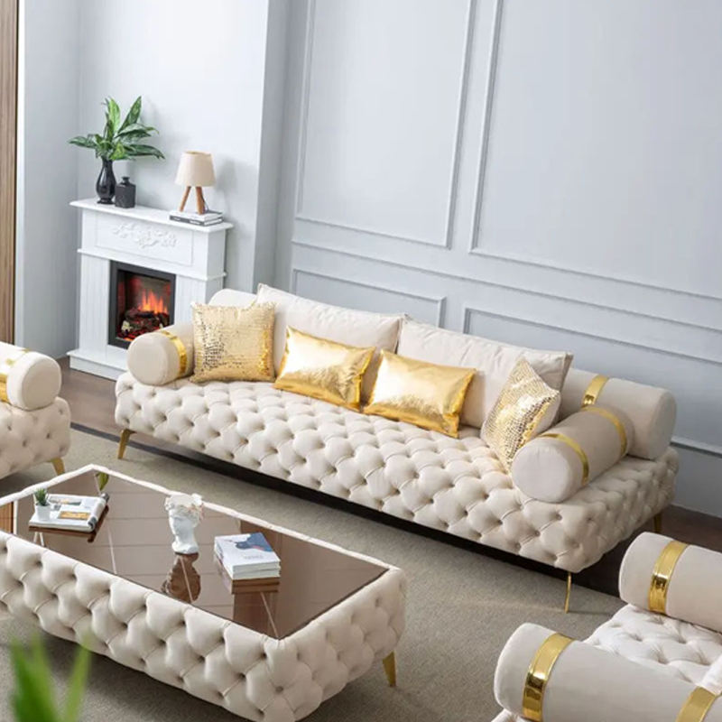 Contemporary Luxury Genuine Leather Sponge Filled Living Room Furniture Large Corner Sectional 3 2 1 Seater Sofa Set