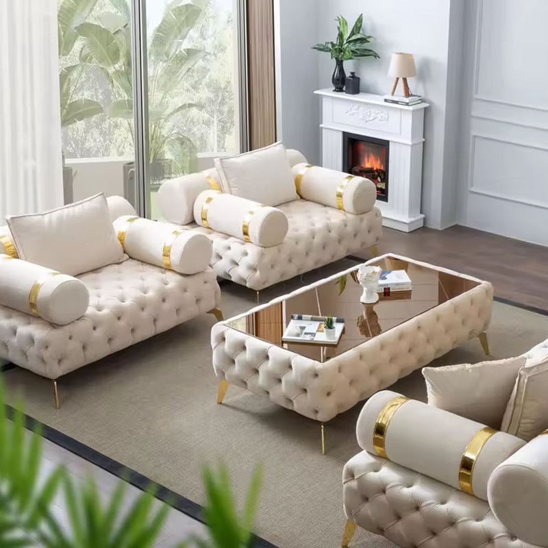 Contemporary Luxury Genuine Leather Sponge Filled Living Room Furniture Large Corner Sectional 3 2 1 Seater Sofa Set