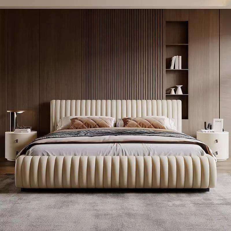 Modern Simple Cloth Bed Northern Europe Light Luxury Ins Wind Technology Cloth Tatami Master Bedroom Large Bed Customizable