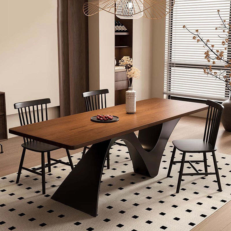 Modern Retro Expandable Round Stainless Steel Dining Table Set with Four Chairs for Home Office or Apartment Furniture
