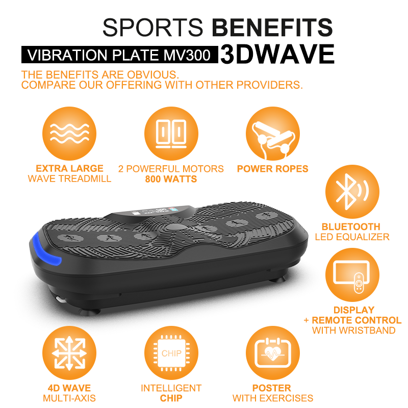 HSM Factory Portable Vibration Plate Machine Whole Body Shaper for Home Use Fitness & Massage Features