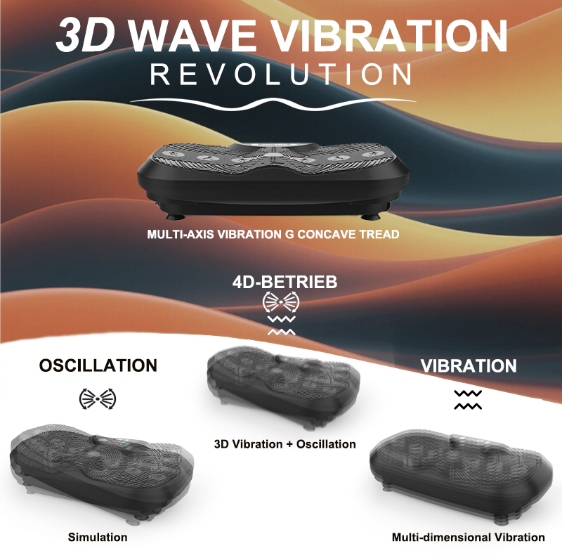 HSM Factory Portable Vibration Plate Machine Whole Body Shaper for Home Use Fitness & Massage Features