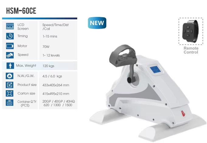 HSM Mini Stepper with Remote Control Indoor Cycle for Body Building Pedal Leg Machine