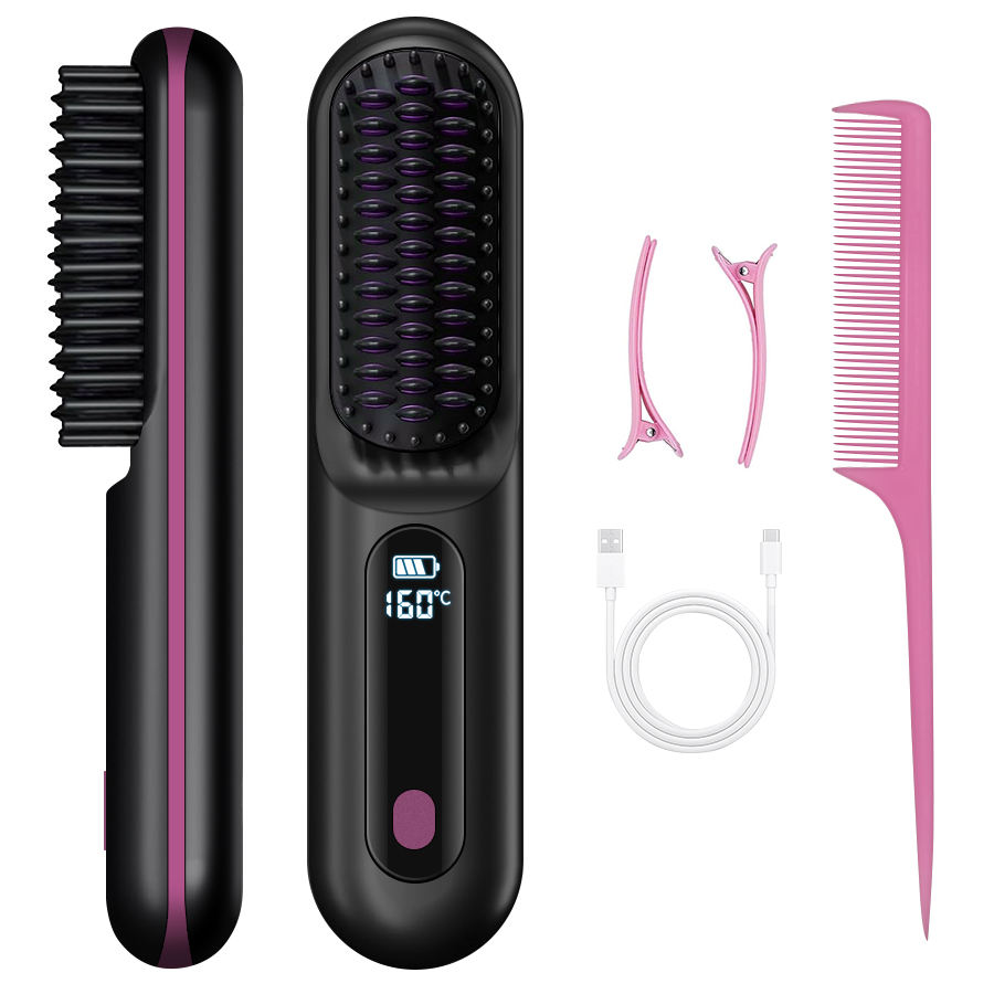 SHOmfrs Electric Hot Hair Straighteners Hot Comb and Straightening Brush Hair Styling Appliances Home Portable Curling Iron