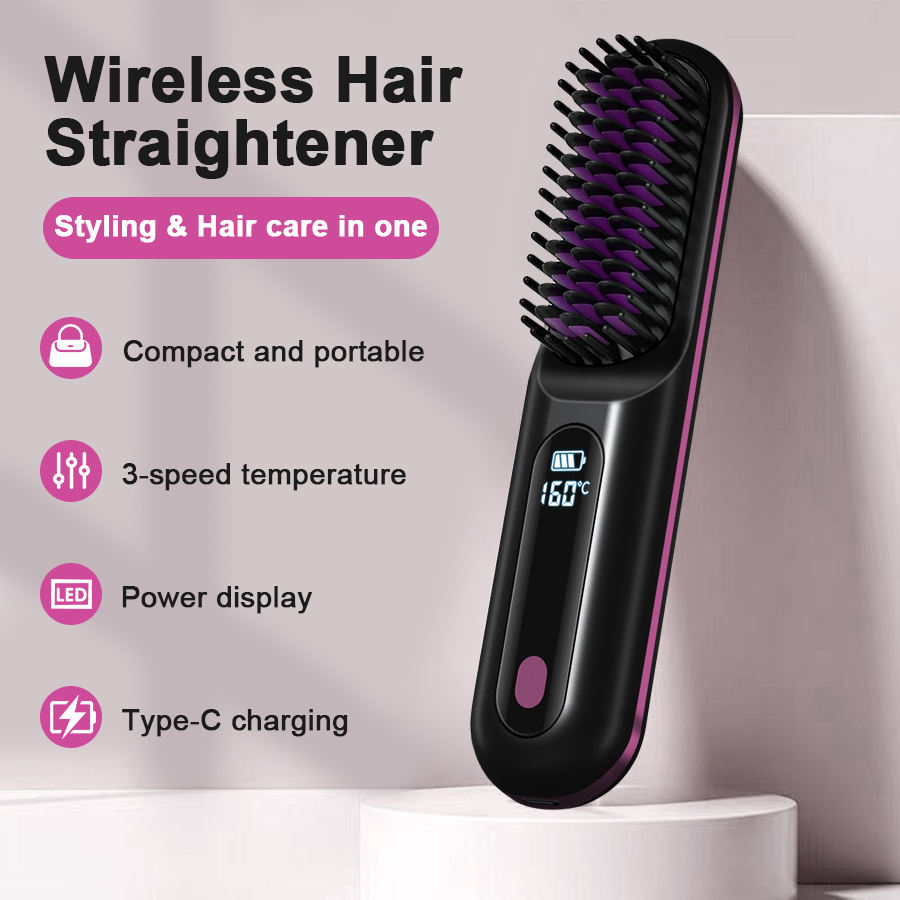 SHOmfrs Electric Hot Hair Straighteners Hot Comb and Straightening Brush Hair Styling Appliances Home Portable Curling Iron