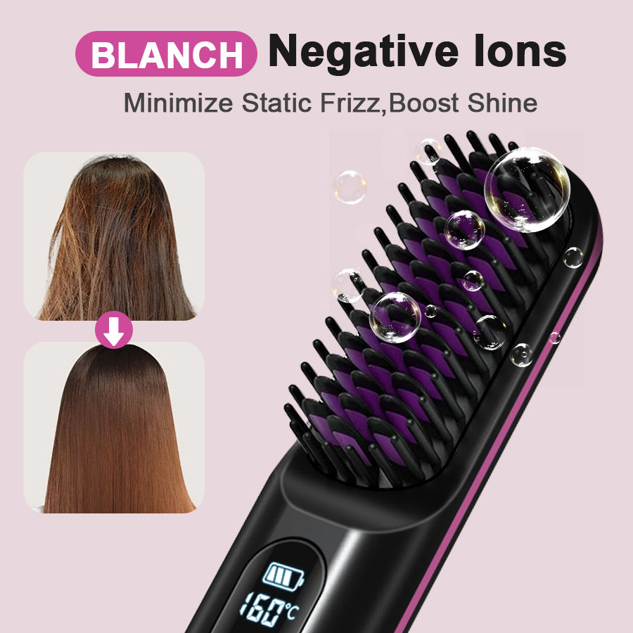 SHOmfrs Electric Hot Hair Straighteners Hot Comb and Straightening Brush Hair Styling Appliances Home Portable Curling Iron