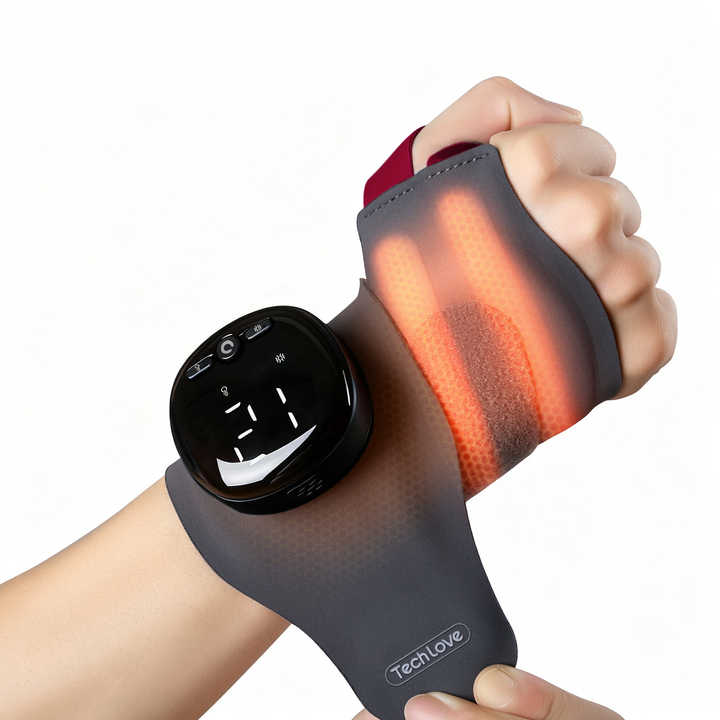 Tech Love Wireless Vibrating Massager Hand Brace Strap Carpal Tunnel Ems Electric Smart Wrist Band Hand Massager Wrist Brace