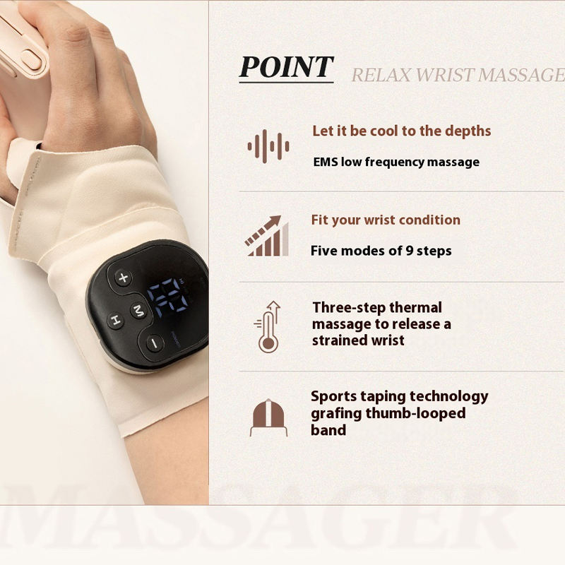 TECHLOVE WD2 Mini EMS Electric Massage Therapy Wristband Belt Timing Control USB Rechargeable for Sports Hand Wrist Pain Relief