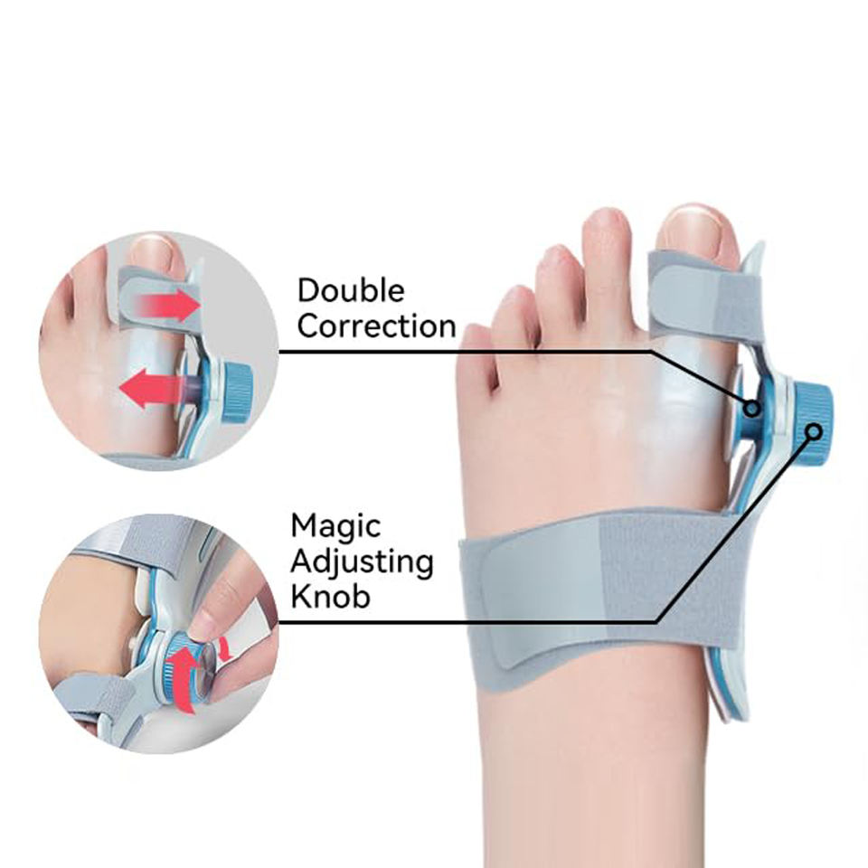 Orthopedic Toe Bunion Corrector with Adjustable Fixing and Toe Separator-Hallux Valgus Bunion Corrector