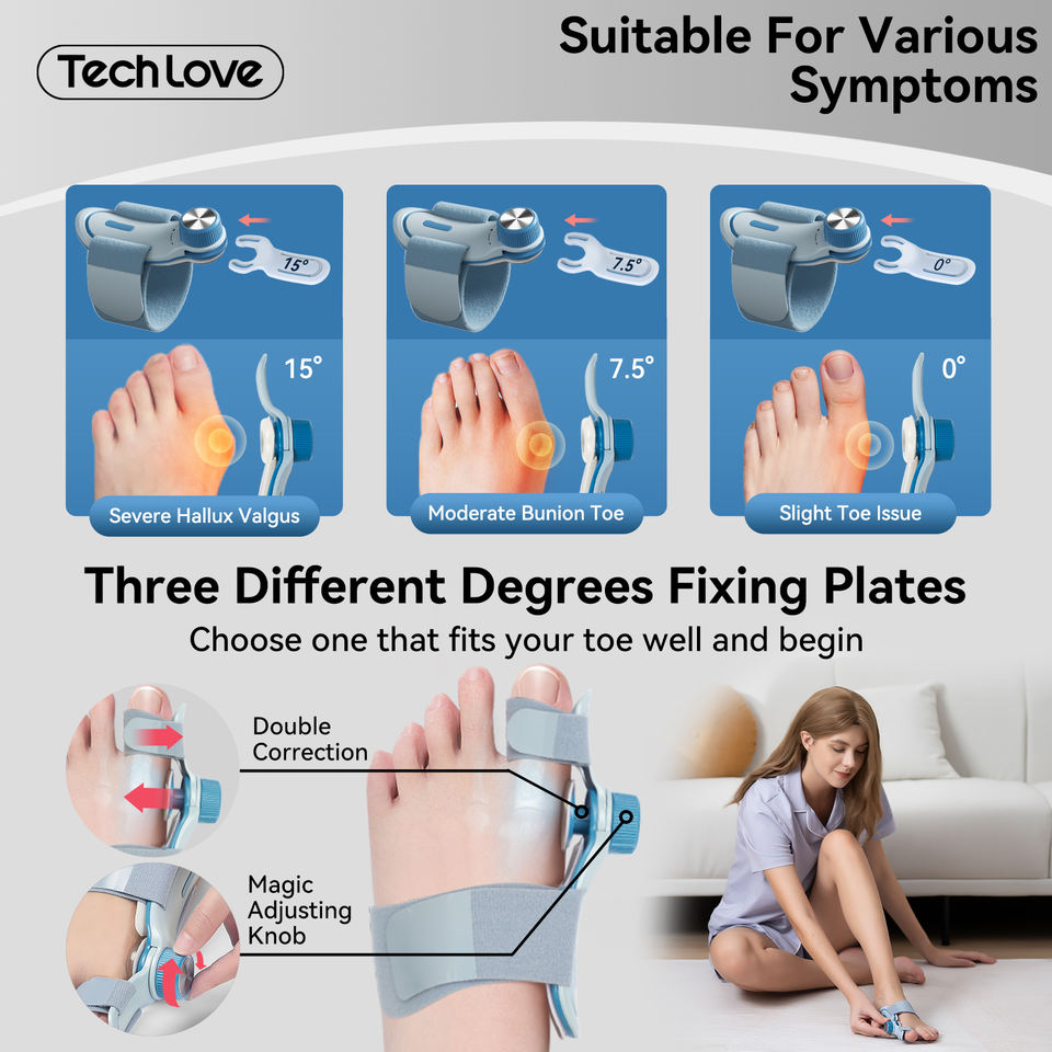 Orthopedic Toe Bunion Corrector with Adjustable Fixing and Toe Separator-Hallux Valgus Bunion Corrector