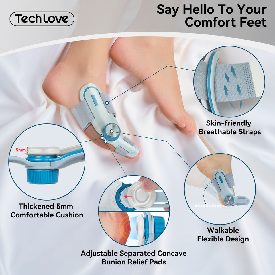Orthopedic Toe Bunion Corrector with Adjustable Fixing and Toe Separator-Hallux Valgus Bunion Corrector
