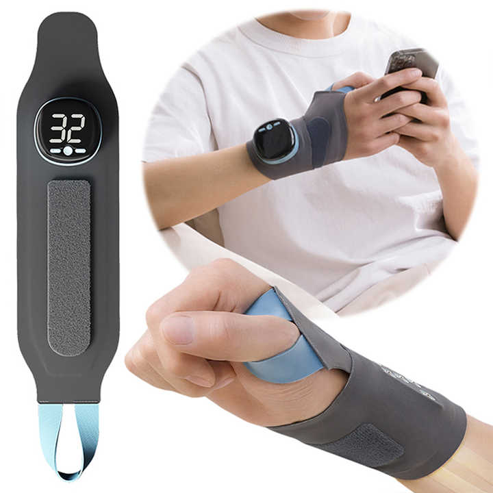 Portable Electric Massage Belt Wrist Wrap Infrared Heat Magnetic Therapy Hand Use 800mAh Battery Timing Control for Improved