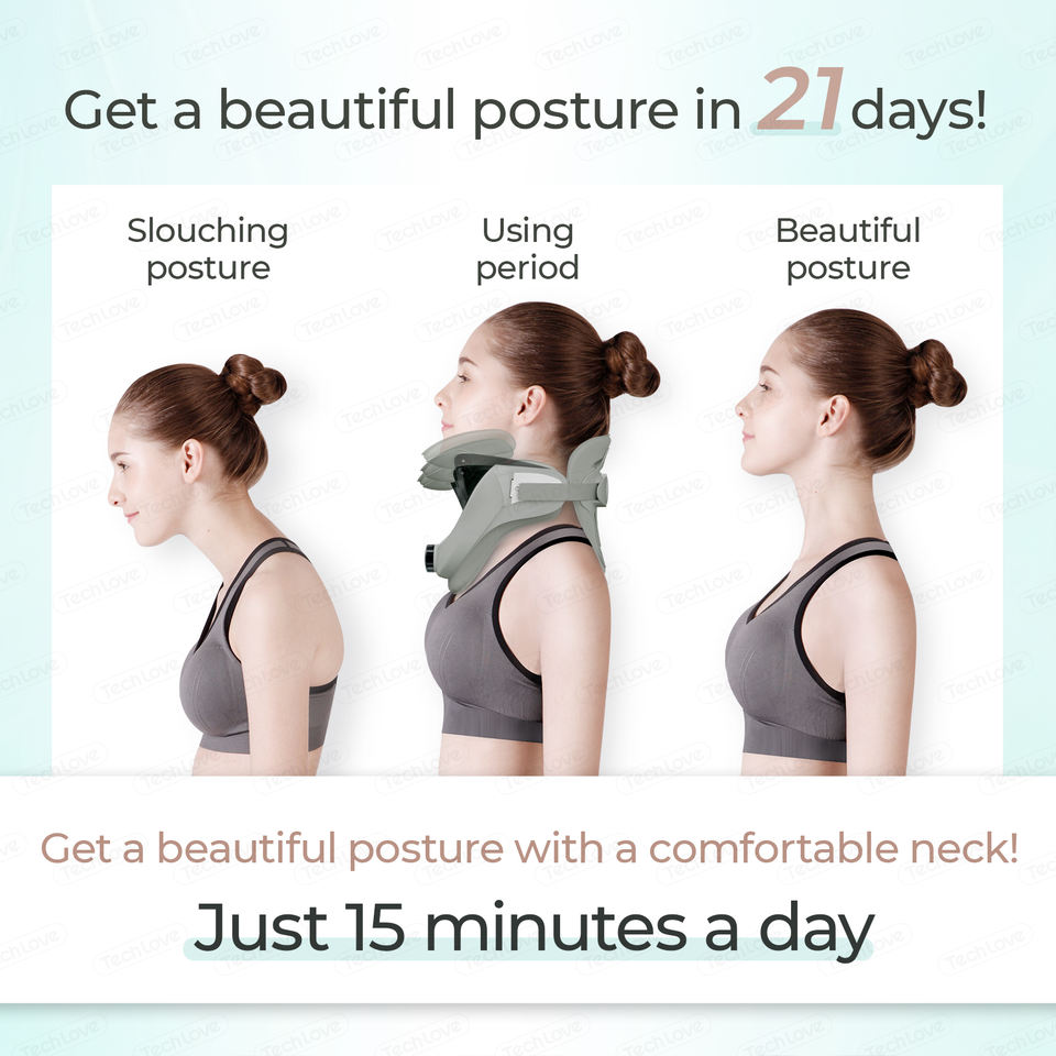 Tech Love Custom Adjustable Cervical Neck Traction Device Posture Correction Neck Brace Support