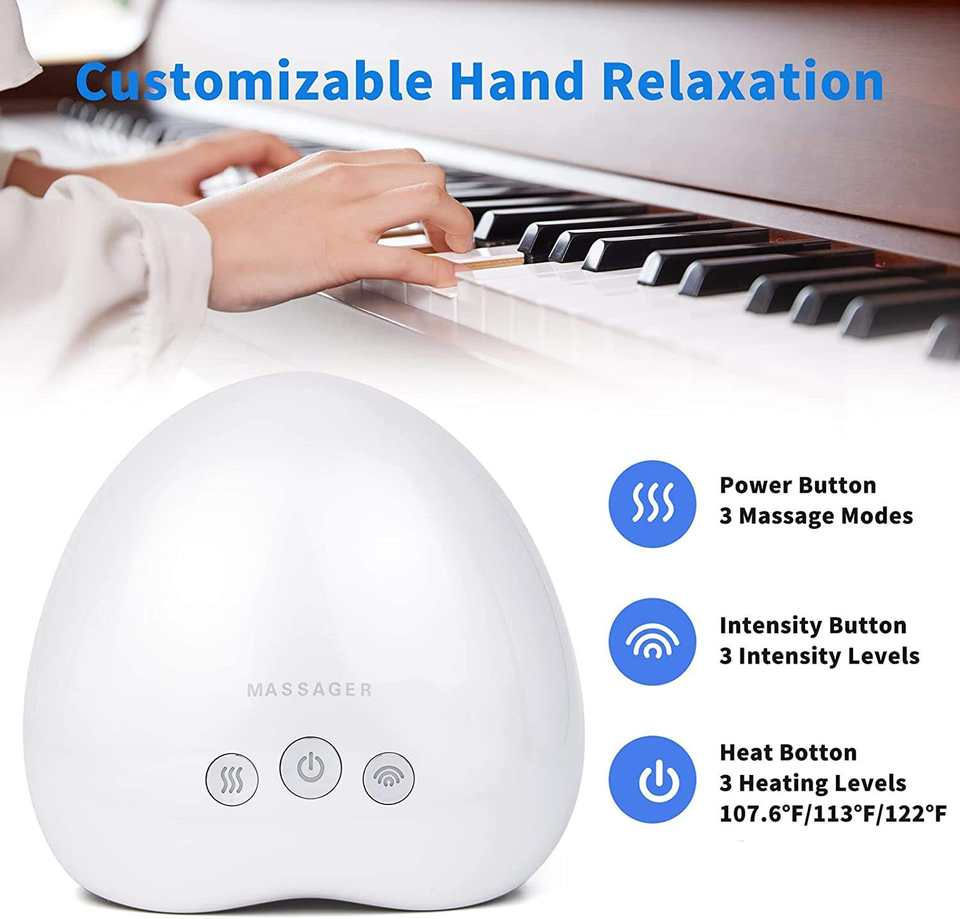 Electric Smart air Pressure Palm Hot Compress Five Finger Pain Deep Tissue Massager Hand Massager With Heat and Compression