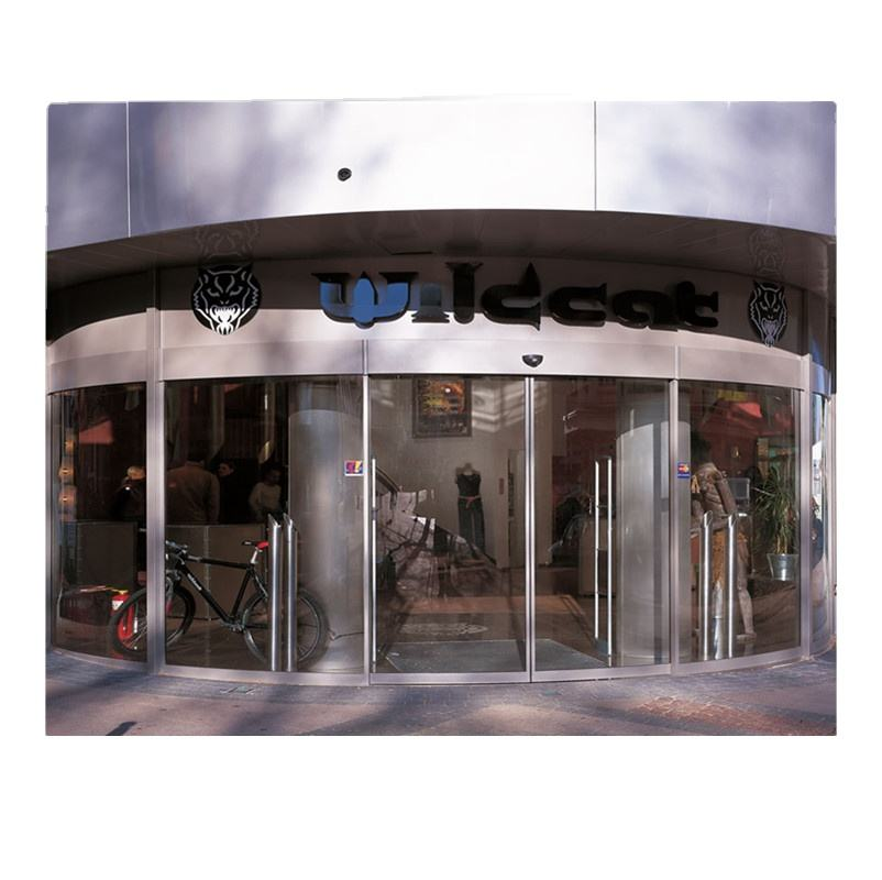 Turtech Business Building Automatic Curved Door Frame Circular Sliding Doors Curved Folding Door