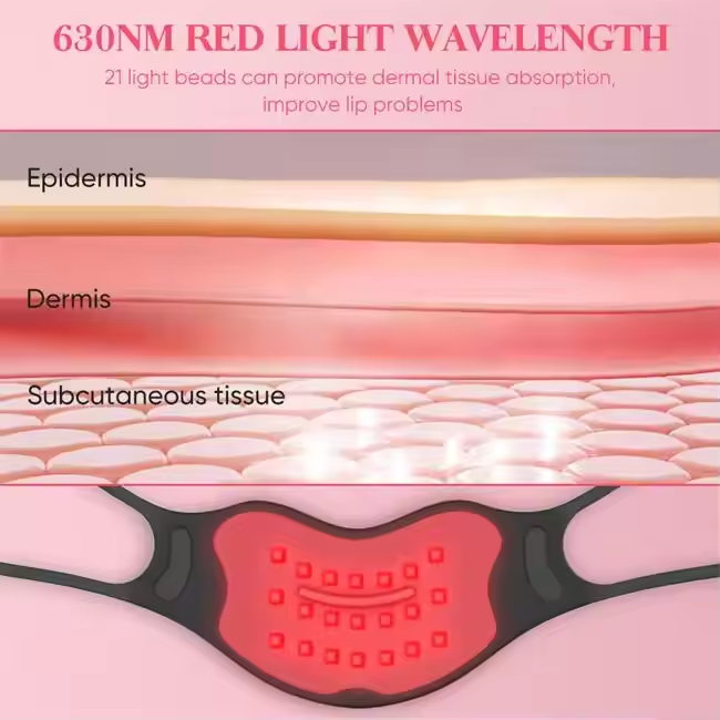 2025 Phenitech New Red Light Photon Energy Lip Beauty Device With Long -Lasting Battery Life