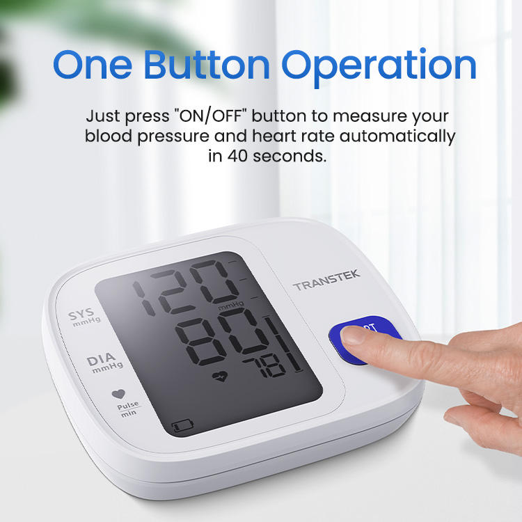 TRANSTEK Accurate Deflation Measurement Digital BP Machine Upper Arm BP Meter Smart Automatic Blood Pressure Monitor Tensiometer