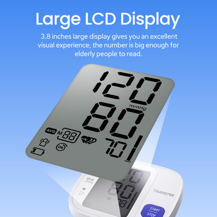 TRANSTEK Accurate Deflation Measurement Digital BP Machine Upper Arm BP Meter Smart Automatic Blood Pressure Monitor Tensiometer