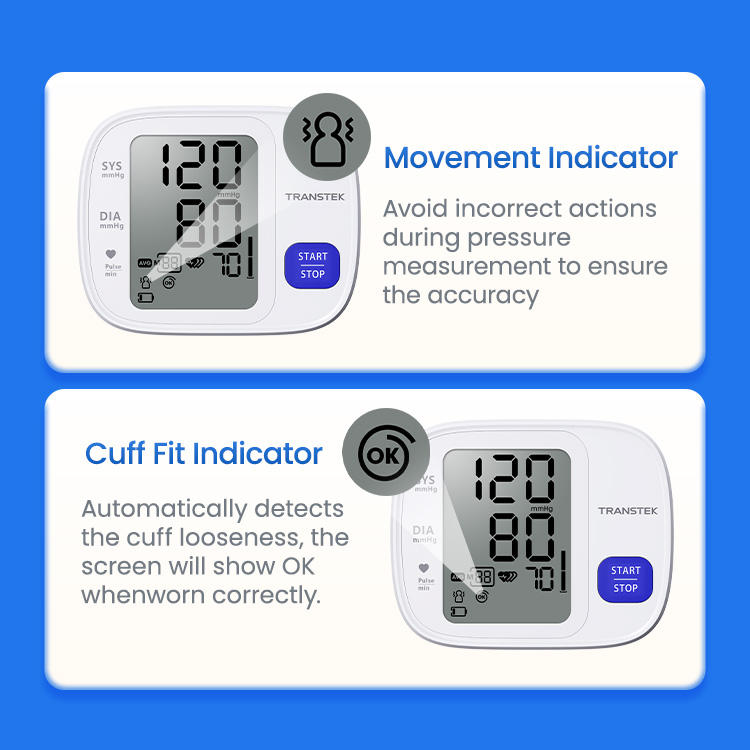 TRANSTEK Accurate Deflation Measurement Digital BP Machine Upper Arm BP Meter Smart Automatic Blood Pressure Monitor Tensiometer