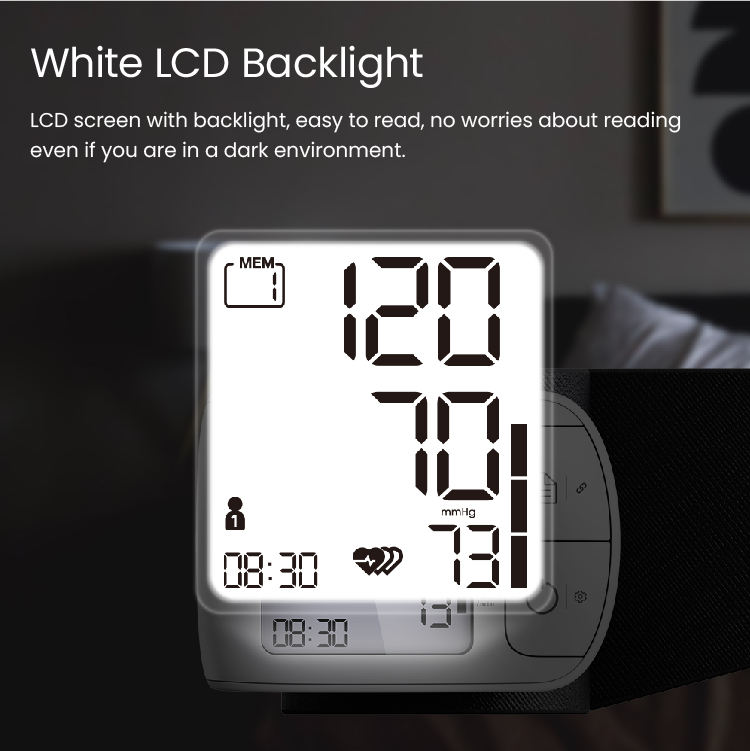 TRANSTEK Smart Digital Wrist BP Monitor One-Key Measure Large LCD Display Adjustable Blood Pressure Cuff Machine Electric Source