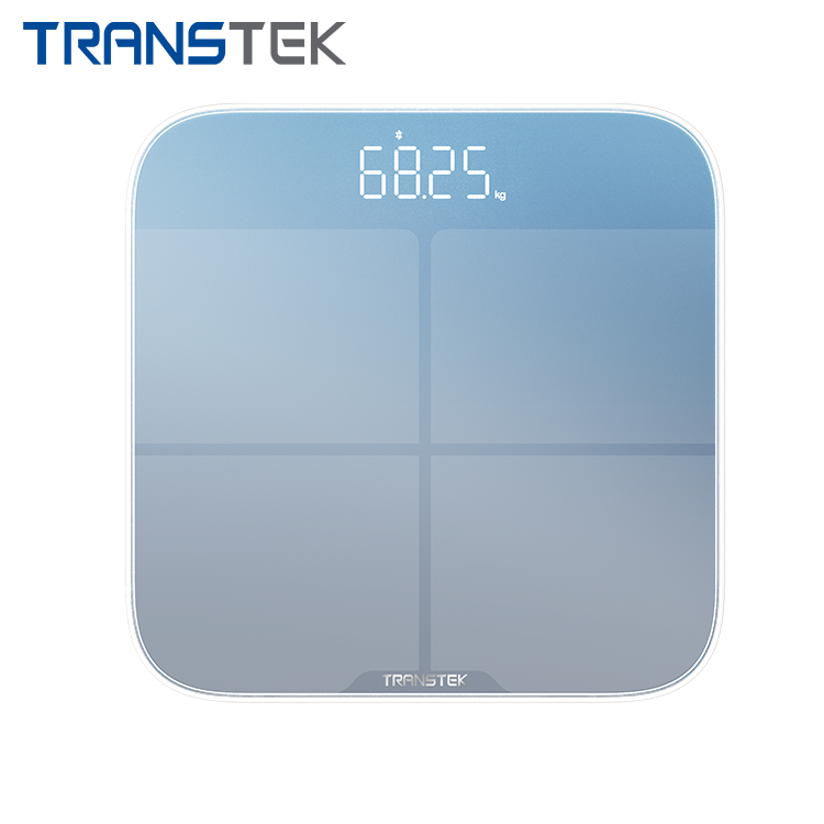 TRANSTEK Tempered Glass ITO Platform BMI Weighing Body Composition Analyzer Body Fat Monitor Smart Body Fat Scale with APP