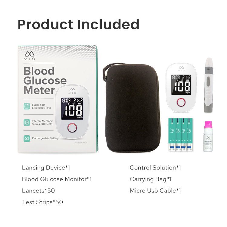 TRANSTEK Quality Bluetooth Blood Glucose Monitor Sensor Multi-functional Blood Sugar Machine Diabetes Testing Kit