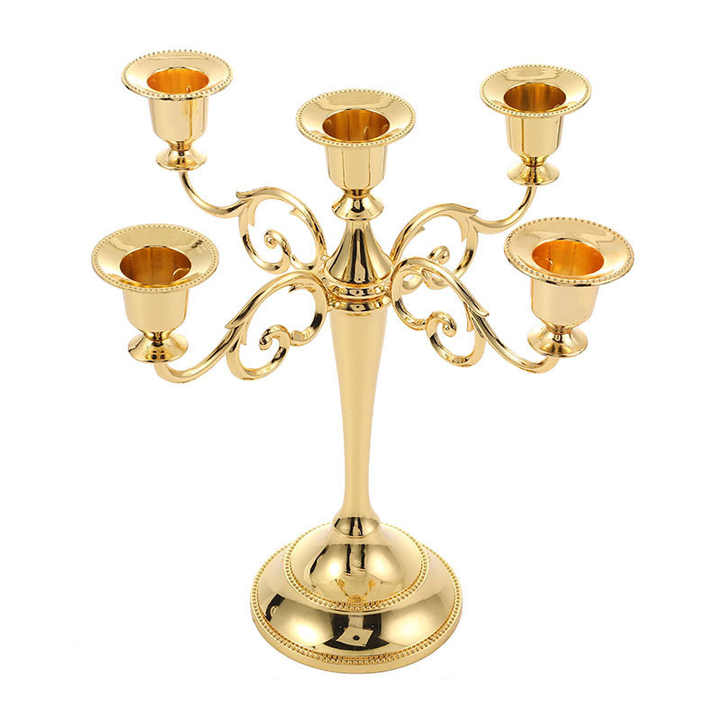 Home Decor European Candlestick Wedding Props Home Office Hotel Candlelight Dinner Home Decoration Candlestick Metal Crafts