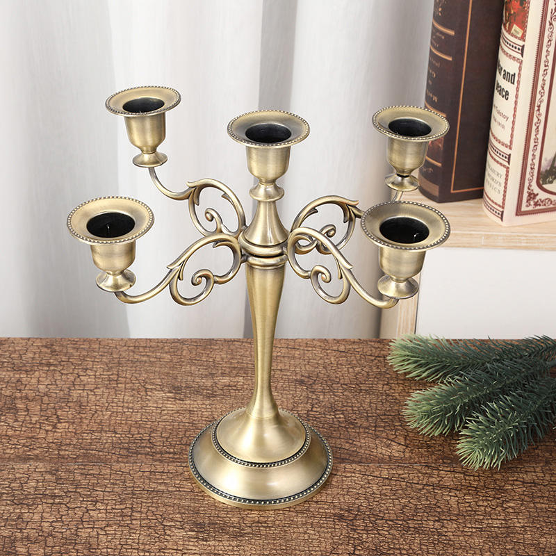 Home Decor European Candlestick Wedding Props Home Office Hotel Candlelight Dinner Home Decoration Candlestick Metal Crafts