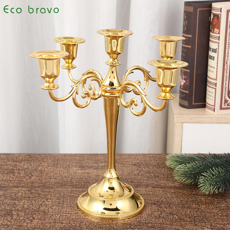Home Decor European Candlestick Wedding Props Home Office Hotel Candlelight Dinner Home Decoration Candlestick Metal Crafts