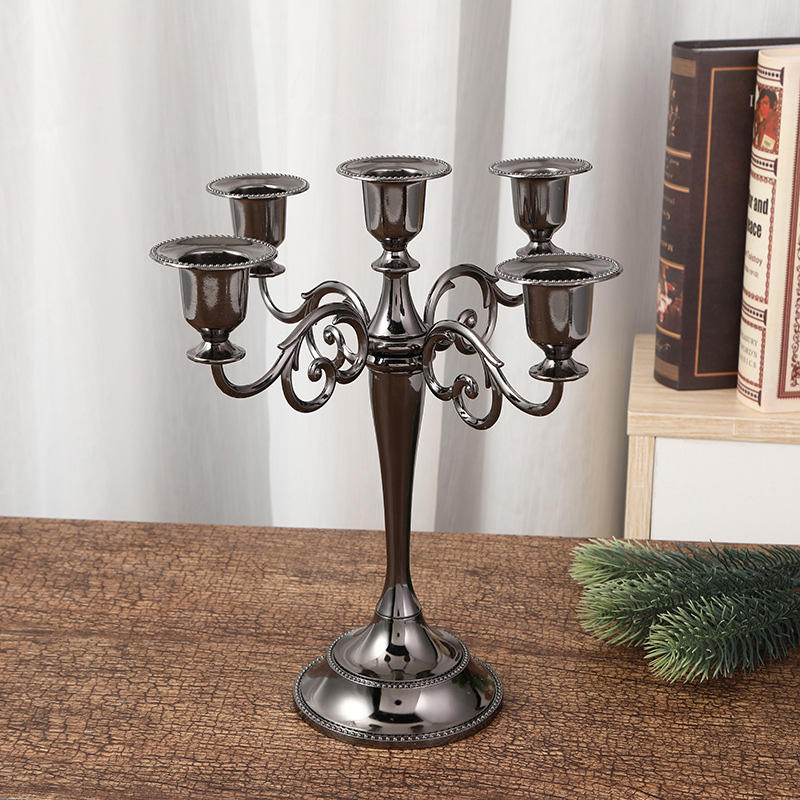 Home Decor European Candlestick Wedding Props Home Office Hotel Candlelight Dinner Home Decoration Candlestick Metal Crafts